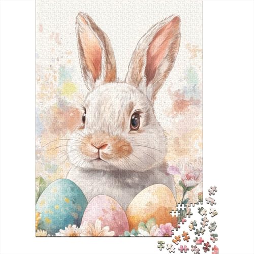 Ostern Niedliche Hasen Papierpuzzles 1000 Teile Puzzles für Erwachsene Lernspiel Herausforderung Spielzeug 1000 Stück (38x26cm) von VMDUHFY