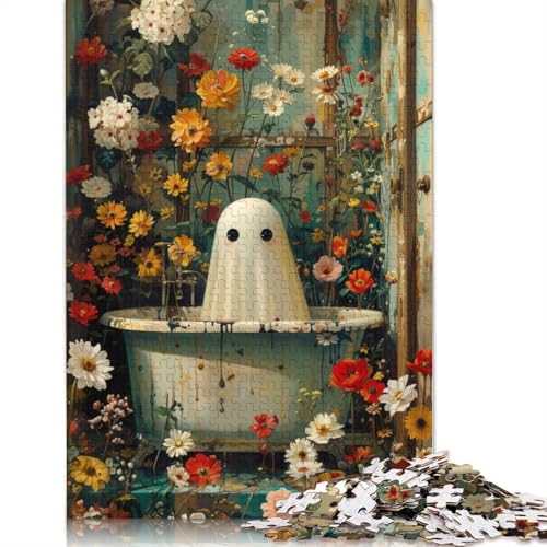 Puzzle für Erwachsene, 1000 Teile, Blumengeist in der Badewanne, Papierpuzzle für Erwachsene, Lernspiel, Herausforderungsspielzeug, 1000 Teile (38 x 26 cm) von VMDUHFY
