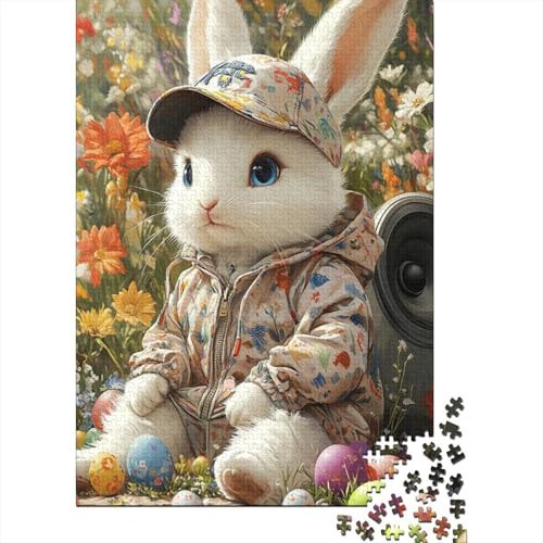 Puzzle für Erwachsene, 1000 Teile, süßes Osterhasen-Papierpuzzle für Erwachsene, nachhaltige Puzzlespiele, 1000 Teile (38 x 26 cm) von VMDUHFY