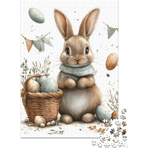 Puzzle für Erwachsene, 1000 Teile, süßes Osterhasen-Puzzle, Puzzles für Erwachsene, Lernspiel, Herausforderungsspielzeug, 1000 Teile (38 x 26 cm) von VMDUHFY