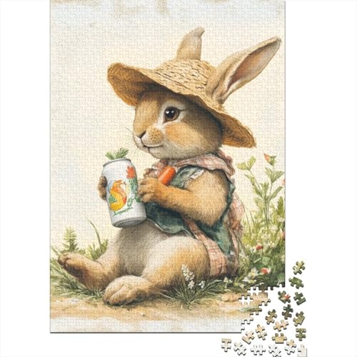 Puzzle für Erwachsene, 1000 Teile, süßes Osterhasen-Puzzle, Puzzles für Erwachsene, Lernspiel, Herausforderungsspielzeug, 1000 Teile (38 x 26 cm) von VMDUHFY