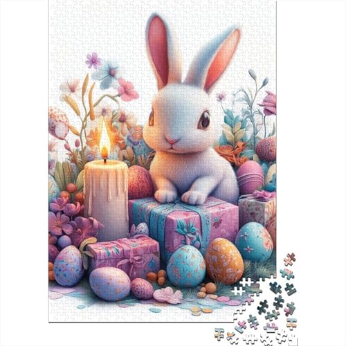 Puzzle für Erwachsene, 1000 Teile, süßes Osterhasen-Puzzle, Puzzles für Erwachsene, Lernspiel, Herausforderungsspielzeug, 1000 Teile (38 x 26 cm) von VMDUHFY