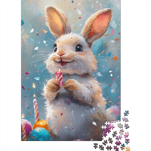 Puzzle für Erwachsene, 1000 Teile, süßes Osterhasen-Puzzle aus Papier für Erwachsene, Lernspiel, Herausforderungsspielzeug, 1000 Teile (38 x 26 cm) von VMDUHFY