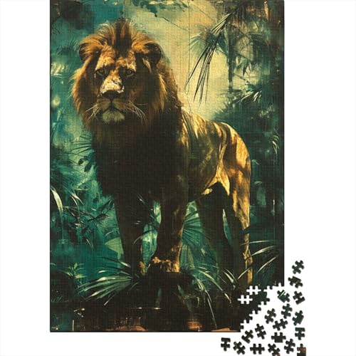 Puzzle für Erwachsene 1000 Teile Löwe Holzpuzzle für Erwachsene Nachhaltige Puzzlespiele Halloween-Geschenke 1000 Teile (38x26cm) von VMDUHFY