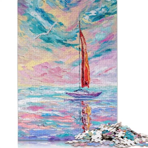 Puzzle für Erwachsene und Jugendliche, Scarlet Sail, Puzzles für Erwachsene und Teenager, Familienspiel, 1000 Teile (75 x 50 cm) von VMDUHFY