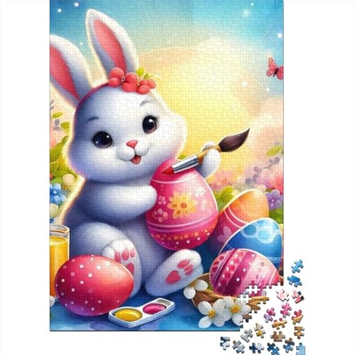 Puzzle für Erwachsene und Jugendliche, süßes Osterhasen-Puzzle für Erwachsene und Teenager, Familienspiel, 1000 Teile (38 x 26 cm) von VMDUHFY