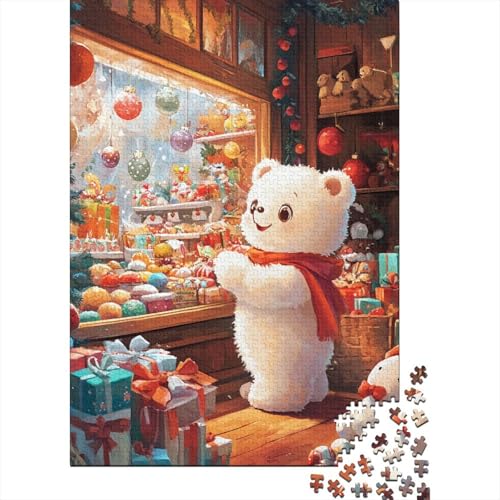 Puzzle für Erwachsene und Jugendliche, weißer Eisbär, Puzzles für Erwachsene und Teenager, Familienspiel, 1000 Teile (75 x 50 cm) von VMDUHFY