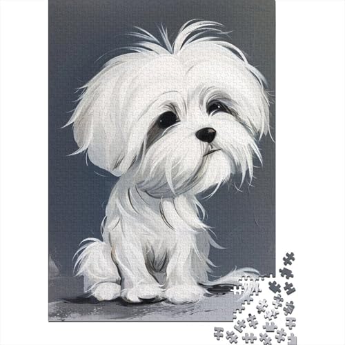 Shih Tzu Puzzle 1000 Teile für Erwachsene, Halloween-Geschenk, Lernspielzeug, 1000 Teile (38 x 26 cm) von VMDUHFY