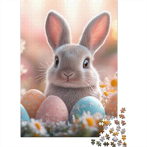 Süße Osterhasen-Puzzles für Erwachsene, 1000-teiliges Puzzle für Teenager ab 12 Jahren, 1000 Teile (38 x 26 cm) von VMDUHFY