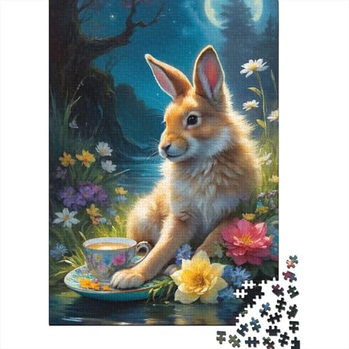 Süßes Häschen-Puzzle, herausfordernd und knifflig, 100% recycelter Karton, Puzzle für Erwachsene und Kinder, 1000 Teile (75 x 50 cm) von VMDUHFY