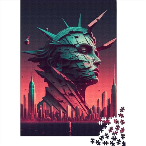 Synthwave2 Statue Puzzle für Erwachsene und Jugendliche 1000 Teile Puzzle für Erwachsene Nachhaltige Puzzlespiele Weihnachtsgeschenke 1000 Teile (38x26cm) von VMDUHFY