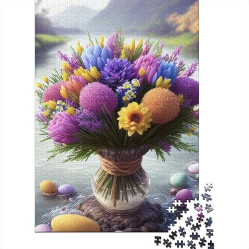 Tierkunst-Blumen-Puzzle, Lernspiele, Familienaktivitäten, Premium-Puzzle aus Karton, 1000 Teile (75 x 50 cm) von VMDUHFY