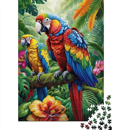 Tierkunst-Papageien-Puzzle, 100% recycelter Karton, 100% recycelter Karton, Puzzle für Jungen oder Mädchen, 1000 Teile (75 x 50 cm) von VMDUHFY