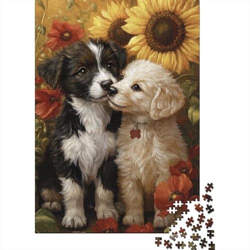 Two_Puppies 1000-teiliges Puzzle für Teenager, Geschenke, Papierpuzzle, Puzzle für Erwachsene, Lernspiele für zu Hause, DIY-Spielzeug, 1000 Teile (38 x 26 cm) von VMDUHFY
