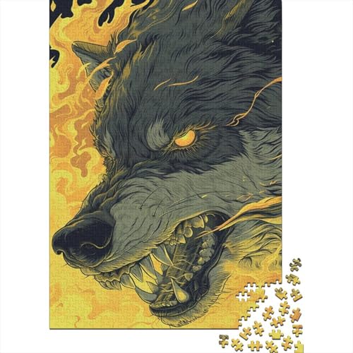 Wolf Puzzle für Erwachsene, 1000 Teile, Holzpuzzle für Erwachsene, Lernspiel, Herausforderung Spielzeug, 1000 Teile (75 x 50 cm) von VMDUHFY