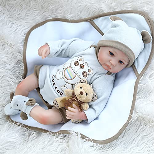 VMOLTRY Wiedergeborene Puppen 16 Zoll 40cm Handgemachte realistische Babypuppen Weicher Stoffkörper Wiedergeborene Babypuppen für Kleinkinder Wie EIN lebensechtes Babyspielzeug von VMOLTRY