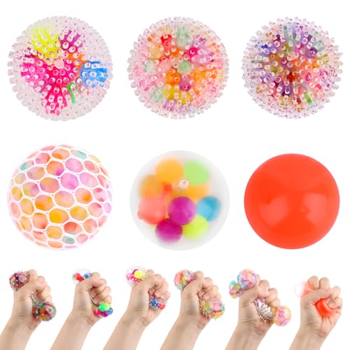VMUTGA 6 Stück Squishy Stressball, Anti Stress Bälle Geschenke, Stressball Kinder, Knautschball, Stressball Erwachsene, Antistressball mit Wasser Perle, Farbenfrohe und Lustige Softbälle für Freund VMUTGA 6 Stück Squishy Stressball, Anti Stress Bälle Geschenke, Stressball Kinder, Knautschball, Stressball Erwachsene, Antistressball mit Wasser Perle, Farbenfrohe und Lustige Softbälle für Freund von VMUTGA