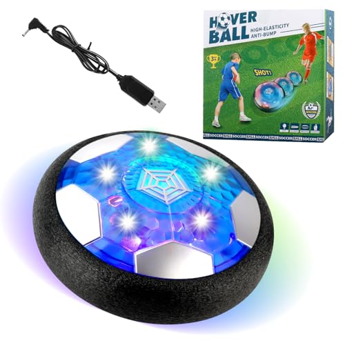 VMUTGA Air Power Fußball Wiederaufladbar, Kinderspielzeug Hover Fussball, Air Power Fußball mit Led Licht, Wiederaufladbar Soccer Ball Kinderspiel, Indoor Spiele für Kinder 3 4 5 6 7 Jahre Junge von VMUTGA