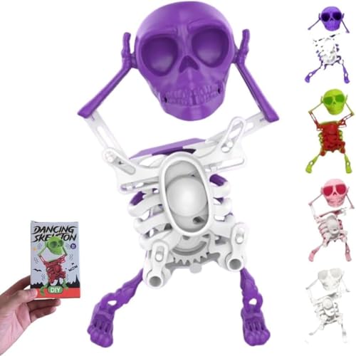 VNDGEOUH Halloween-Skelett-Uhrwerk-Spielzeug for Aufziehen, kreativer Stressabbau, 3D-gedruckte Vintage-Desktop-Disko-Skelett-Figur, Stressabbau-Geschenk for Erwachsene(Regular C) von VNDGEOUH