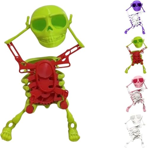 VNDGEOUH Halloween-Skelett-Uhrwerk-Spielzeug for Aufziehen, kreativer Stressabbau, 3D-gedruckte Vintage-Desktop-Disko-Skelett-Figur, Stressabbau-Geschenk for Erwachsene(Regular a) von VNDGEOUH