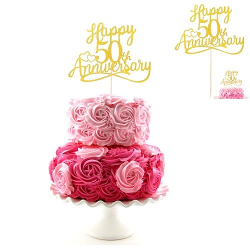 Tortenaufsatz zum 50. Geburtstag, Goldene Hochzeitstortendekoration, goldener Glitzer für Hochzeit, Firmenparty, Dekoration, Fotografie, Requisiten, Zuhause, Büro, Dessert, Backen, Dekorieren Tortenaufsatz zum 50. Geburtstag, Goldene Hochzeitstortendekoration, goldener Glitzer für Hochzeit, Firmenparty, Dekoration, Fotografie, Requisiten, Zuhause, Büro, Dessert, Backen, Dekorieren von VNDKGN