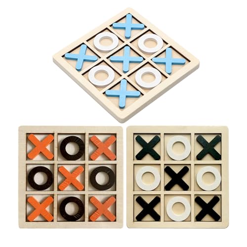 VNHATY 3 Sätze XO Holzspiel Interaktives Brettspiele Tik Tak Toe Tic Tac Toe Extreme Tic Tac Geeignet Für Die Bildungsentwicklung Und Die Intellektuelle Logik Von Kindern von VNHATY