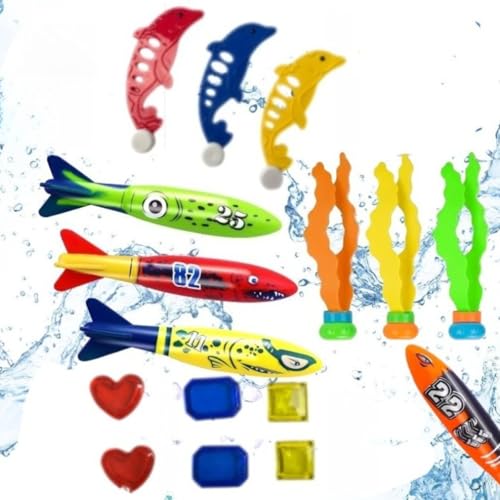 VNHATY 16-teiliger Schwimmbad-Tauchspielzeug für Kinder Poolpartygeschenk Unterwasserspielzeug eignen Sich für Jungen und Mädchen ab 5 Jahren von VNHATY