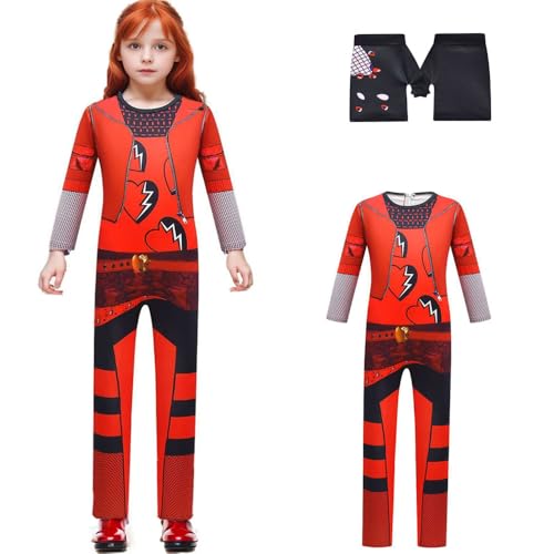 VNNOPG Nachkommen 4 Kostüm Aufstieg des roten Kostüms Cosplay Fancy Film Charaktere Verkleiden Halloween Jumpsuit Theme Party Outfit,6-7 Jahre von VNNOPG