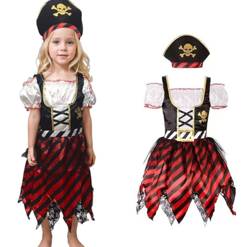 VNNOPG Piratenkostüm für Mädchen, Piraten-Mottoparty, Verkleidung, Größe L von VNNOPG