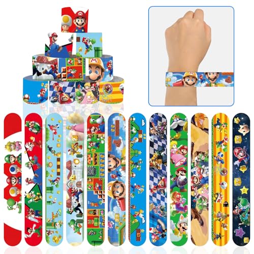 VOCDEMERI 22 Stücke Kinder Schnapparmband Set,12Pcs Schnapparmband Kinder +10 Candy Partytüten,für Kinder Geschenke Geburtstags Party von VOCDEMERI