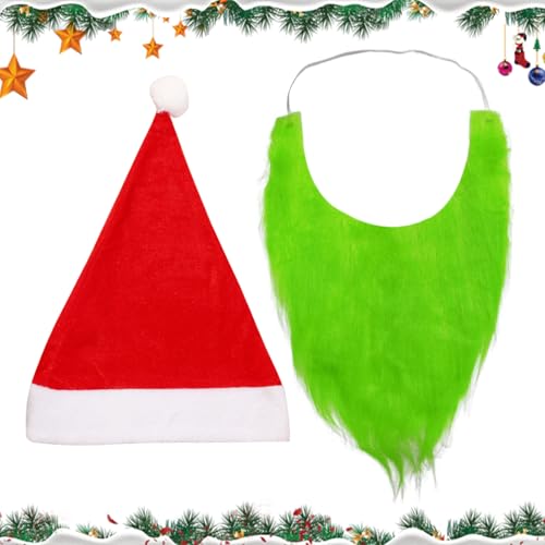 VOCDEMERI Weihnachten Kostüm Weihnachten Kostüm Zubehör Weihnachten Grün Monster Maske Weihnachtsmütze und Bart Weihnachtsmann Kostüm Zubehör für Karneval, Halloween Cosplay VOCDEMERI Weihnachten Kostüm Weihnachten Kostüm Zubehör Weihnachten Grün Monster Maske Weihnachtsmütze und Bart Weihnachtsmann Kostüm Zubehör für Karneval, Halloween Cosplay von VOCDEMERI