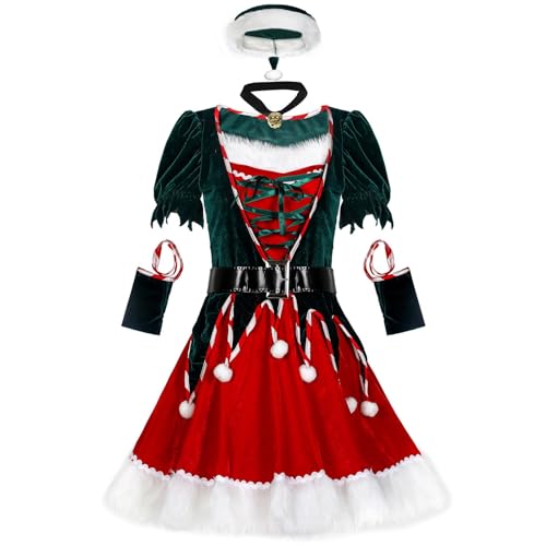 VOCUE Festliches Weihnachtsfeier-Outfit-Set für Damen und Herren, bequeme Weihnachtsaufführungen Verkleidung Halloween-Kostüm von VOCUE
