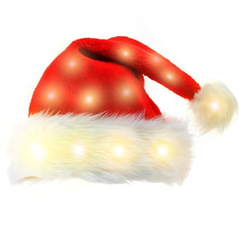VOCUE Leuchtende Weihnachtsmütze, bunte Lichter, weiche, verstellbare Hüte, Kinder, festliche Hüte für Kinder und Jugendliche VOCUE Leuchtende Weihnachtsmütze, bunte Lichter, weiche, verstellbare Hüte, Kinder, festliche Hüte für Kinder und Jugendliche von VOCUE