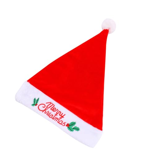 VOCUE Warme Weihnachts-Kopfbedeckung, dick, weiß, pelzig, bestickte Krempe, für Weihnachtsfeiern, Cosplay-Zubehör von VOCUE