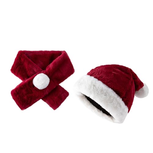 VOCUE Warmer Weihnachtsschal, dicker Plüsch-Kopfbedeckung, weiße pelzige Krempe, für Weihnachtsfeiern, Cosplay-Zubehör VOCUE Warmer Weihnachtsschal, dicker Plüsch-Kopfbedeckung, weiße pelzige Krempe, für Weihnachtsfeiern, Cosplay-Zubehör von VOCUE