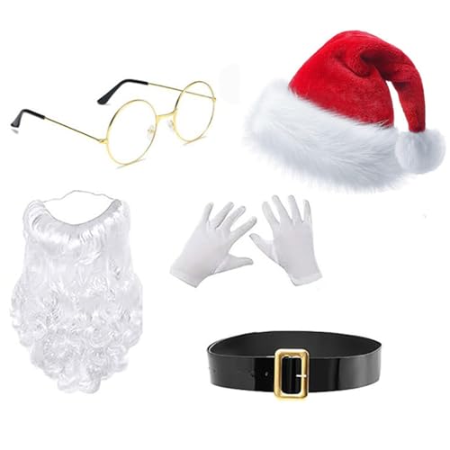 VOCUE Weihnachtsbärt und Brille für Neujahrspartys, für Rollenspiele des Weihnachtsmanns von VOCUE