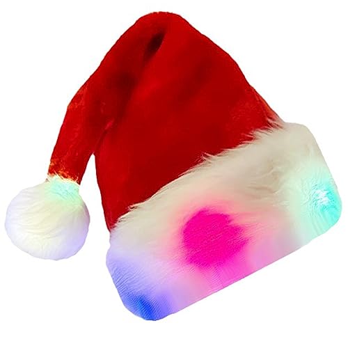 VOCUE - Weihnachtsmütze Uni Bequeme helle LED Weihnachtsmütze für Erwachsene und Kinder für Karneval, Weihnachtsfeier von VOCUE