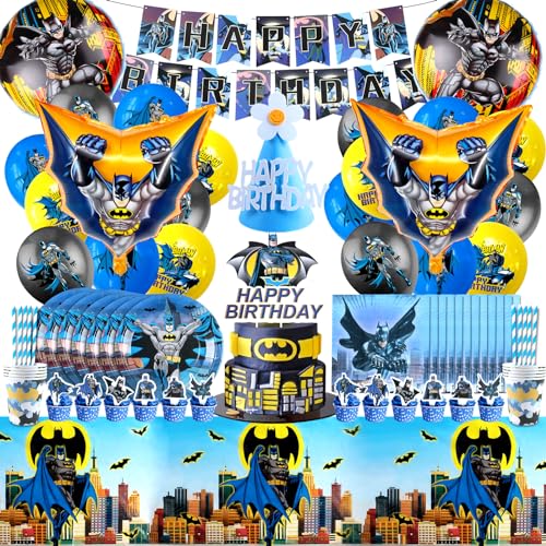 103 Pcs Bat Geburtstagsdeko, Geburtstagsdeko Luftballon Bat, Party Geschirrset Kindergeburtstag, Bat Helium Ballon, Party Teller Und Becher, Deko Torte, Servietten Bat Tischdecke, Bat Party Deko Junge 103 Pcs Bat Geburtstagsdeko, Geburtstagsdeko Luftballon Bat, Party Geschirrset Kindergeburtstag, Bat Helium Ballon, Party Teller Und Becher, Deko Torte, Servietten Bat Tischdecke, Bat Party Deko Junge von VOENCSU