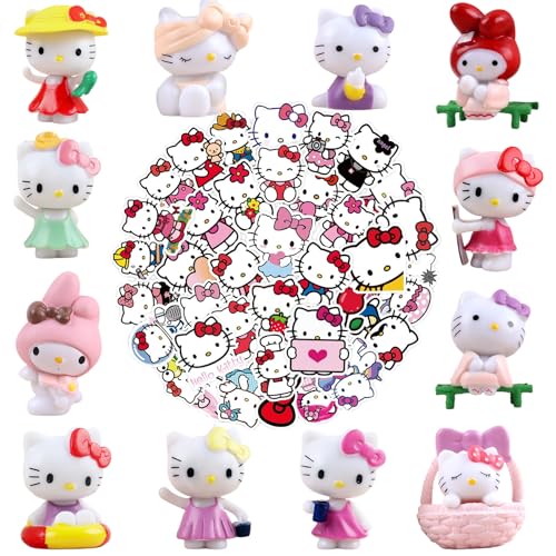 12 Pcs Kitty Figuren Geburtstagsdeko, 50 Pcs Kitty Aufkleber, Kitty Spielzeug Figuren, Kitty Kuchen Deko Figuren, Kitty Tortenaufleger, Kitty Figuren Cake Topper 12 Pcs Kitty Figuren Geburtstagsdeko, 50 Pcs Kitty Aufkleber, Kitty Spielzeug Figuren, Kitty Kuchen Deko Figuren, Kitty Tortenaufleger, Kitty Figuren Cake Topper von VOENCSU