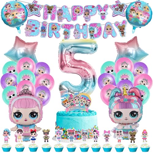 51 Pcs Lol Deko Geburtstag Mädchen, Lol Luftballons Geburtstag 5 Jahre, Lol Helium Ballon, Surprise Cake Decor, Lol Banner, Lol 5. Geburtstag Ballon Deko, Lol Party Geburtstag Set 5 Jahre 51 Pcs Lol Deko Geburtstag Mädchen, Lol Luftballons Geburtstag 5 Jahre, Lol Helium Ballon, Surprise Cake Decor, Lol Banner, Lol 5. Geburtstag Ballon Deko, Lol Party Geburtstag Set 5 Jahre von VOENCSU
