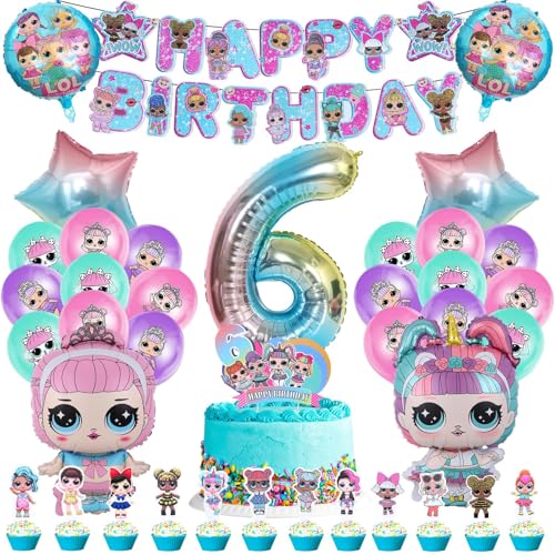 51 Pcs Luftballons Geburtstag, Geburtstag Deko Set 6 Jahre, Helium Ballon, Deko Torte, Surprise Banner Happy Birthday, Surprise Ballon Geburtstag Mädchen 6 Jahre Set 51 Pcs Luftballons Geburtstag, Geburtstag Deko Set 6 Jahre, Helium Ballon, Deko Torte, Surprise Banner Happy Birthday, Surprise Ballon Geburtstag Mädchen 6 Jahre Set von VOENCSU