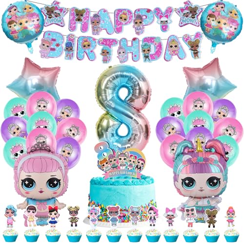 51 Pcs Luftballons Geburtstag Mädchen, Geburtstag Deko Set 8 Jahre, Helium Ballon, Deko Für Torten, Surprise Banner Happy Birthday, Dekoration Für Party Set 51 Pcs Luftballons Geburtstag Mädchen, Geburtstag Deko Set 8 Jahre, Helium Ballon, Deko Für Torten, Surprise Banner Happy Birthday, Dekoration Für Party Set von VOENCSU