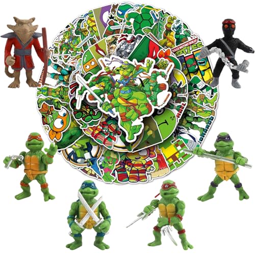 6 Pcs Turtles Figuren Set, 50 Pcs Turtles Aufkleber, Turtles Spielzeug Figuren, Turtles Figuren Torte, Turtles Geburtstagsdeko Torte, Turtles Tortenaufleger, Turtles Figuren Cake Topper 6 Pcs Turtles Figuren Set, 50 Pcs Turtles Aufkleber, Turtles Spielzeug Figuren, Turtles Figuren Torte, Turtles Geburtstagsdeko Torte, Turtles Tortenaufleger, Turtles Figuren Cake Topper von VOENCSU