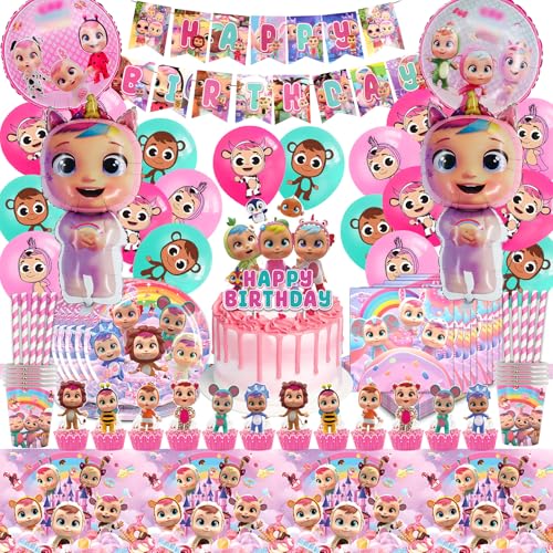 Cry Geburtstags Deko, Cry Party Decorations Luftballons, Tortenaufleger Kuchen Deko, Cry Birthady Party Decorations, Babie Pappteller Servietten Tischdecke Cry Geburtstags Deko, Cry Party Decorations Luftballons, Tortenaufleger Kuchen Deko, Cry Birthady Party Decorations, Babie Pappteller Servietten Tischdecke von VOENCSU