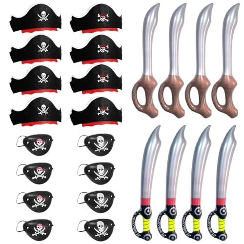 VOHESEA Pirates Kindergeburtstag, 24 Stück Piraten Spielzeug Deko Kindergeburtstag, Aufblasbares Piraten Spielzeug, Piraten Geburtstag Party Mitgebsel, für Mädchen Jungen, Karneval Fasching Party VOHESEA Pirates Kindergeburtstag, 24 Stück Piraten Spielzeug Deko Kindergeburtstag, Aufblasbares Piraten Spielzeug, Piraten Geburtstag Party Mitgebsel, für Mädchen Jungen, Karneval Fasching Party von VOHESEA