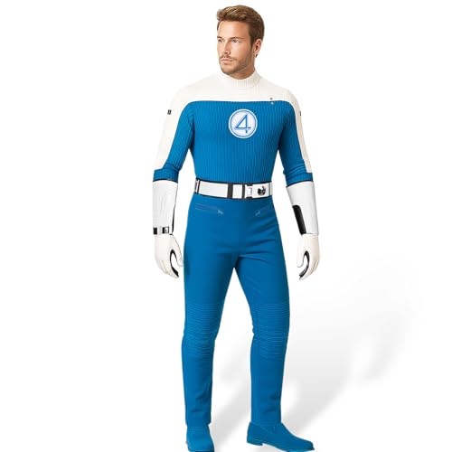 VOKVICH Reed Richards Cosplay-Kostüm für Herren, fantastischer Overall, Gürtel, Handschuhe, Stulpen, Superhelden-Halloween-Outfit, Anzug (groß) von VOKVICH