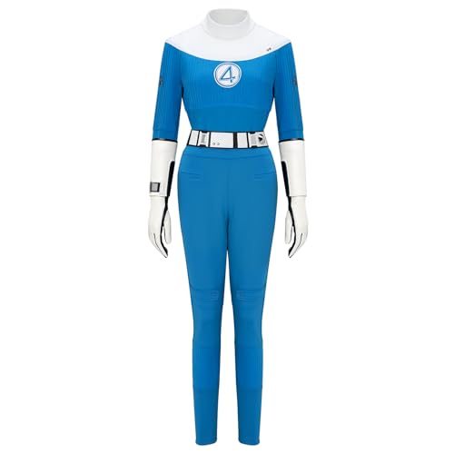 VOKVICH Unsichtbares Cosplay-Kostüm für Damen, Susan Storm Richards, Held, Overall, Handschuhe, Stulpen, Gürtel, Outfit für Erwachsene, Halloween-Party, Blau, Größe XXL VOKVICH Unsichtbares Cosplay-Kostüm für Damen, Susan Storm Richards, Held, Overall, Handschuhe, Stulpen, Gürtel, Outfit für Erwachsene, Halloween-Party, Blau, Größe XXL von VOKVICH