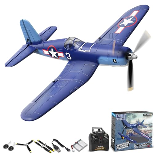VOLANTEXRC F4U Corsair V2, 4-Kanal 2,4 GHz RC Flugzeug RTF mit USB-Aufladung – Ferngesteuertes Flugzeug für Anfänger, Kinder & Erwachsene von VOLANTEXRC