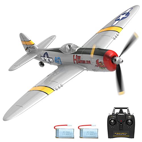 VOLANTEXRC P-47 RTF – 4-Kanal RC Flugzeug mit 2,4GHz Fernsteuerung, Gyro Stabilisierung & USB-Ladung – inkl. Akku & Sender – Ready-to-Fly Modellflieger für Anfänger, Kinder & Erwachsene von VOLANTEXRC
