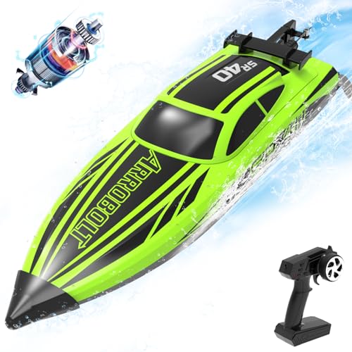 VOLANTEXRC RC Boot ArroboltSR40, Ferngesteuertes Boot für Pools und Seen, 45+ kmh RC Boot mit Alarmfunktion, 2,4-GHz-Rennboote, RC Boat Speedboot Poolspielzeug für Kinder (79705) von VOLANTEXRC
